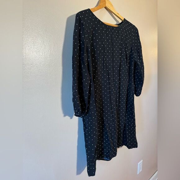 Black Old Navy Polka Dot Lightweight Dress Size L EUC - Picture 3 of 5